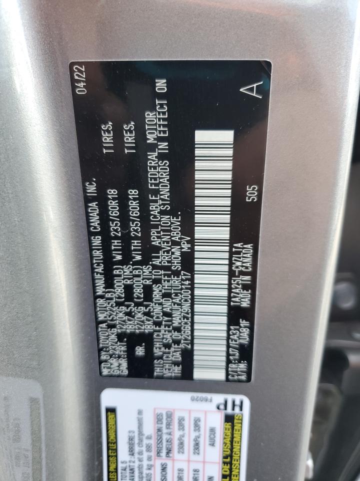 2022 Lexus Nx 350 VIN: 2T2GGCEZ9NC001417 Lot: 67339875