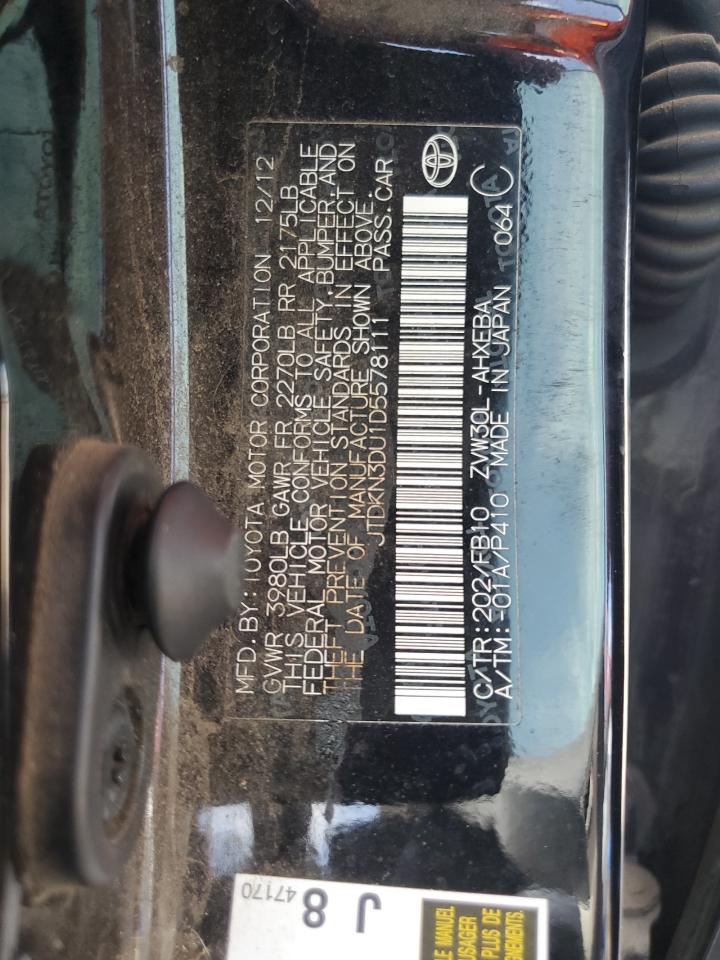 2013 Toyota Prius VIN: JTDKN3DU1D5578111 Lot: 68223705