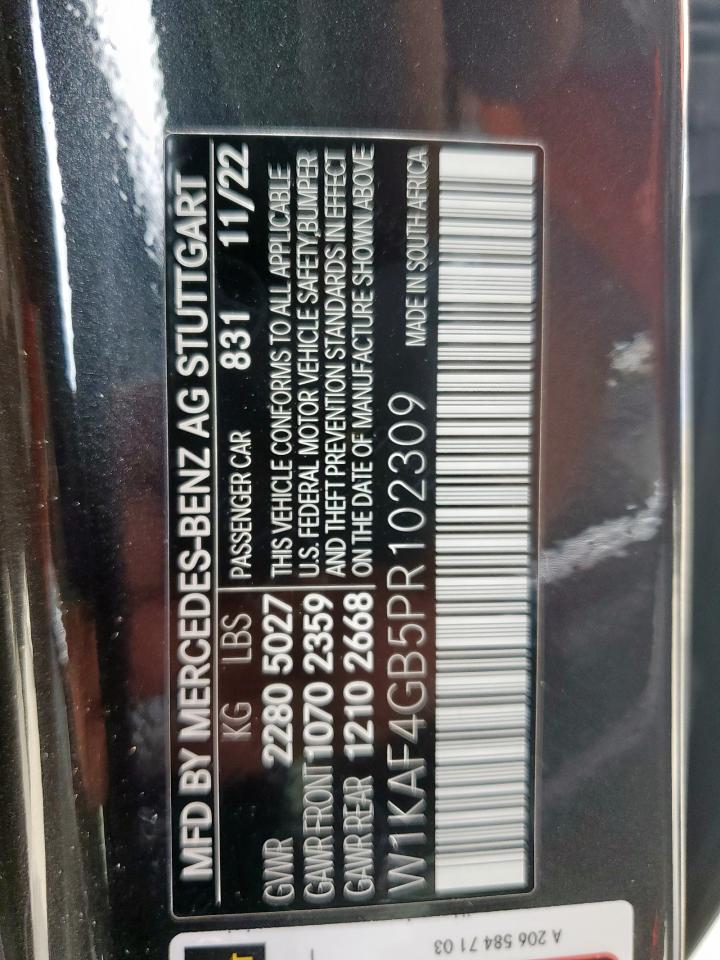 2023 Mercedes-Benz C 300 VIN: W1KAF4GB5PR102309 Lot: 71113655