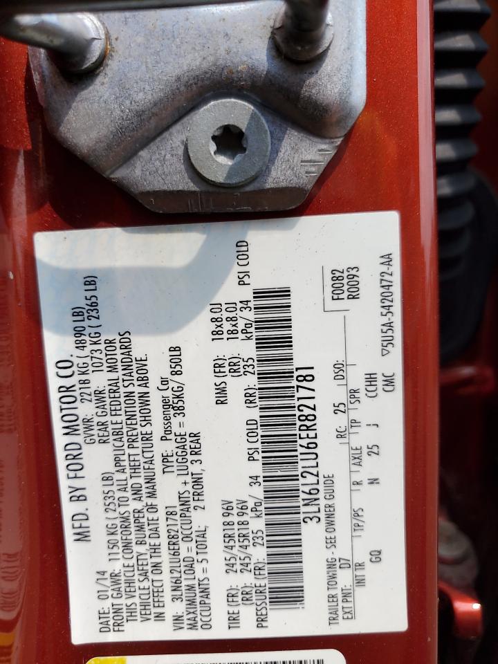 2014 Lincoln Mkz Hybrid VIN: 3LN6L2LU6ER821781 Lot: 67245205