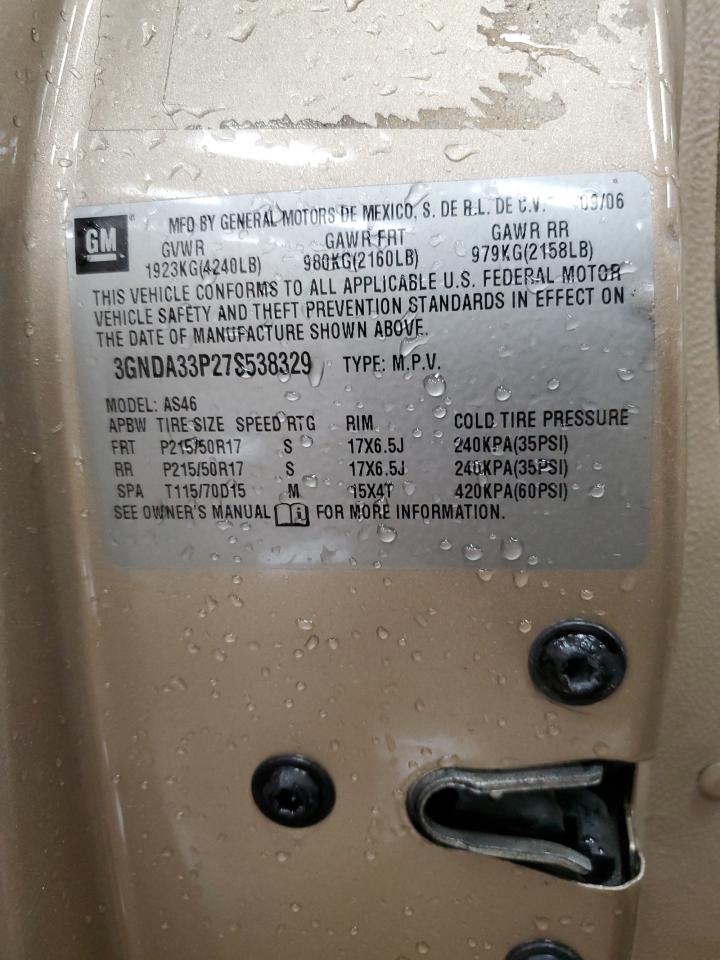 3GNDA33P27S538329 2007 Chevrolet Hhr Lt