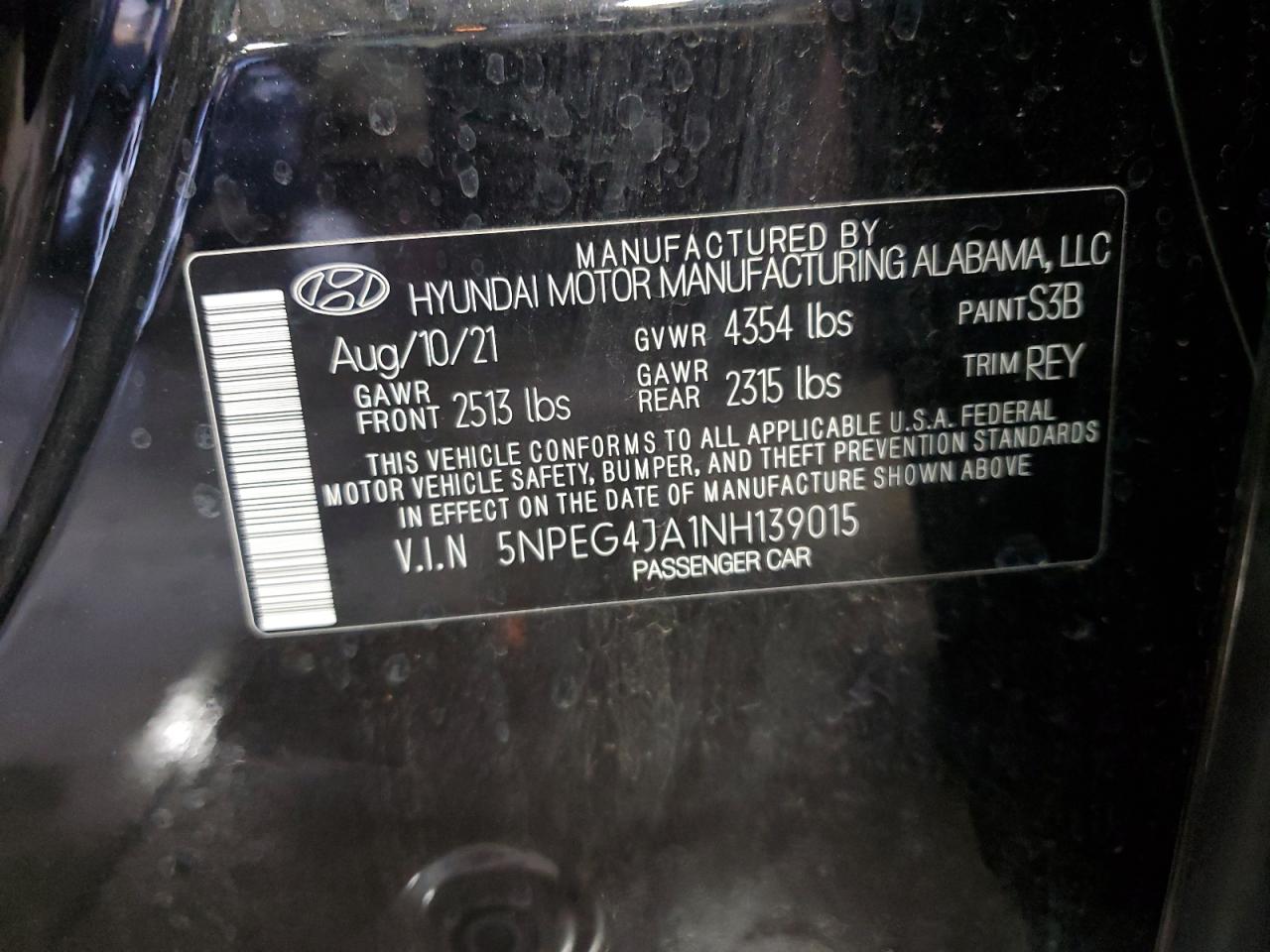 2022 Hyundai Sonata Se VIN: 5NPEG4JA1NH139015 Lot: 70682245