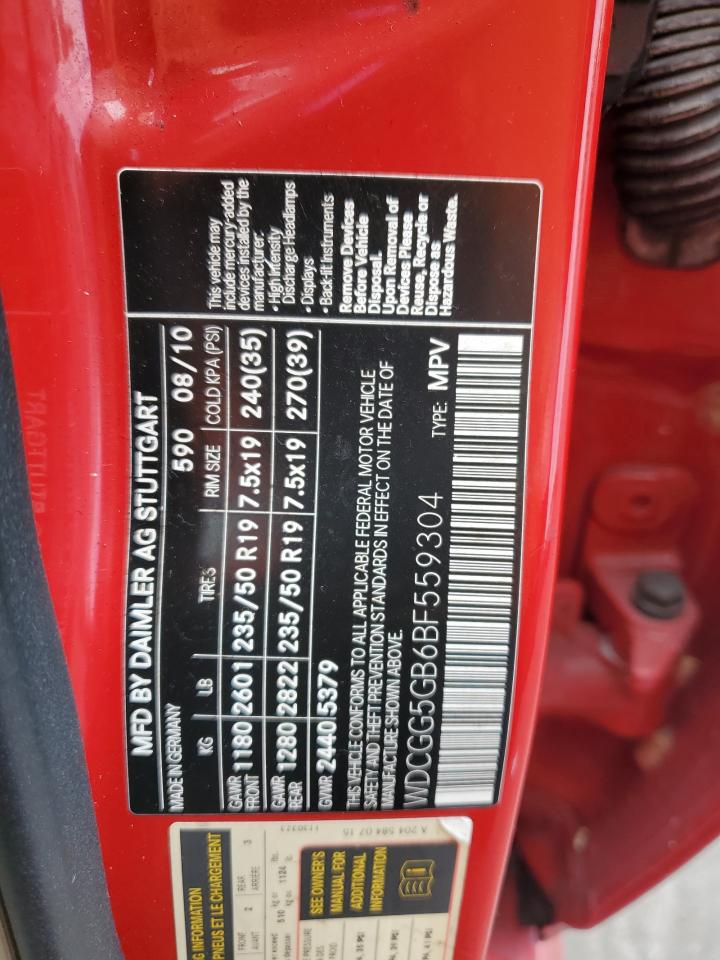 2011 Mercedes-Benz Glk 350 VIN: WDCGG5GB6BF559304 Lot: 70745515