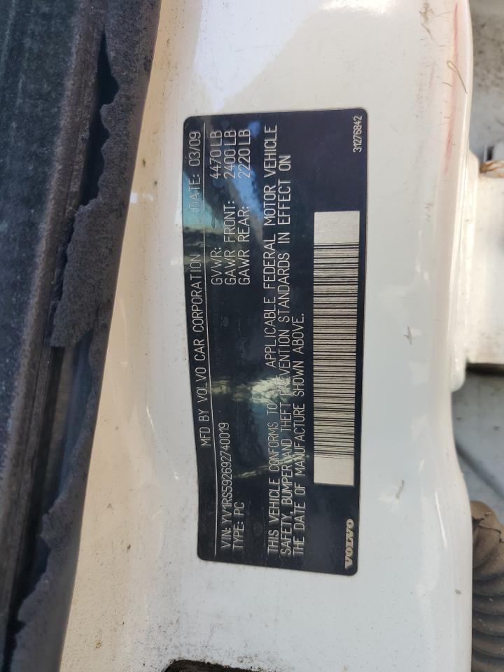 2009 Volvo S60 2.5T VIN: YV1RS592692740019 Lot: 69105305