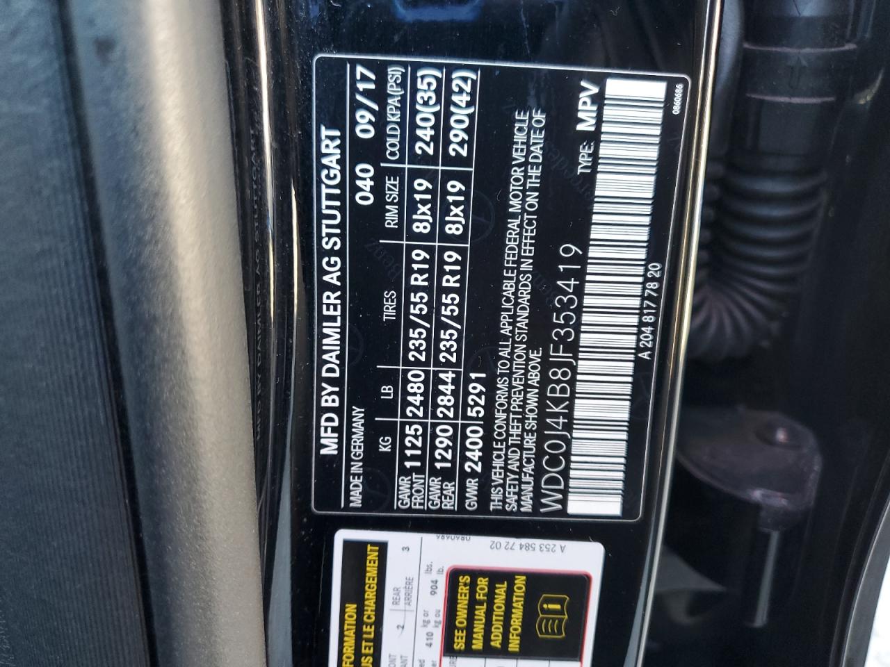 2018 Mercedes-Benz Glc Coupe 300 4Matic VIN: WDC0J4KB8JF353419 Lot: 69689795