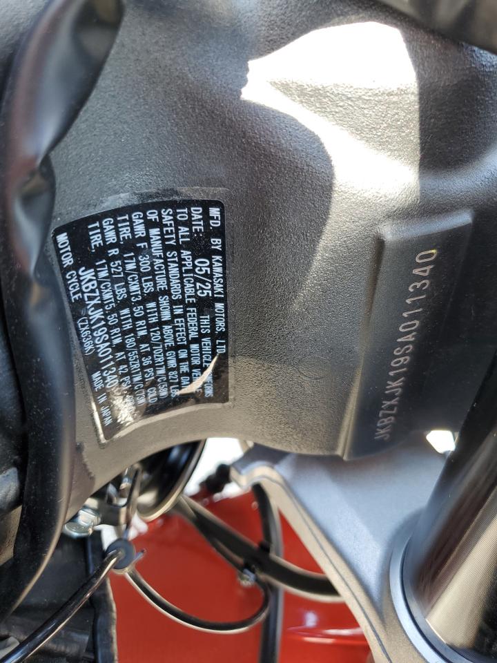 2025 Kawasaki Zx636 K VIN: JKBZXJK19SA011340 Lot: 69858525