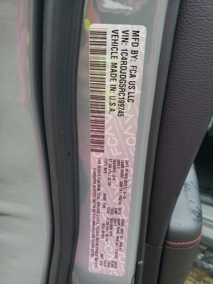 2024 Dodge Durango Gt VIN: 1C4RDJDG5RC199745 Lot: 69206675