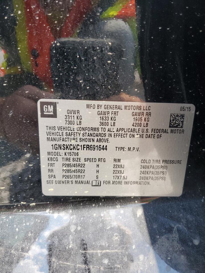 2015 Chevrolet Tahoe K1500 Ltz VIN: 1GNSKCKC1FR691644 Lot: 67600165