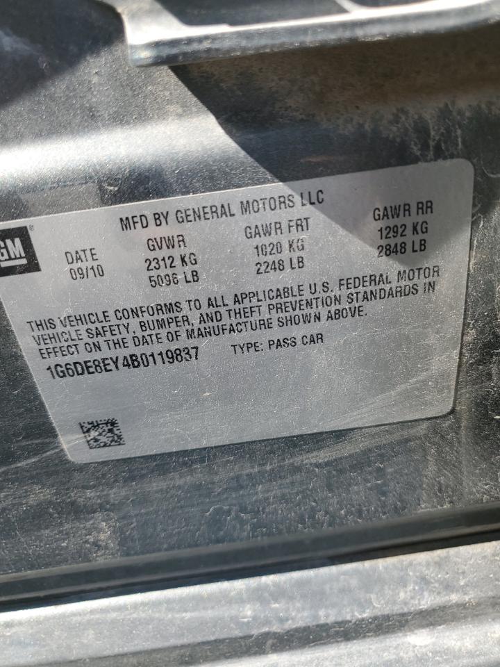 2011 Cadillac Cts Luxury Collection VIN: 1G6DE8EY4B0119837 Lot: 70895725