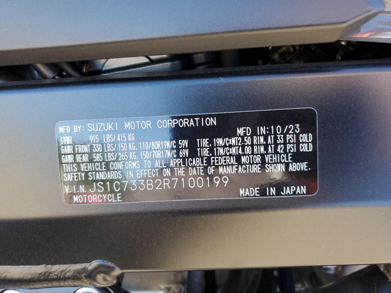 2024 Suzuki Dl650 VIN: JS1C733B2R7100199 Lot: 70534115