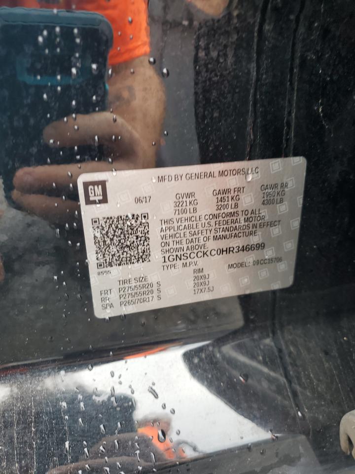 2017 Chevrolet Tahoe C1500 Premier VIN: 1GNSCCKC0HR346699 Lot: 68443335