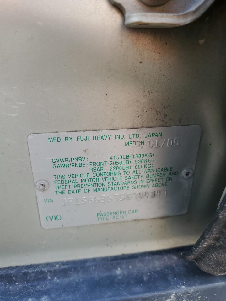 2005 Subaru Forester 2.5X VIN: JF1SG63635G744347 Lot: 66990985