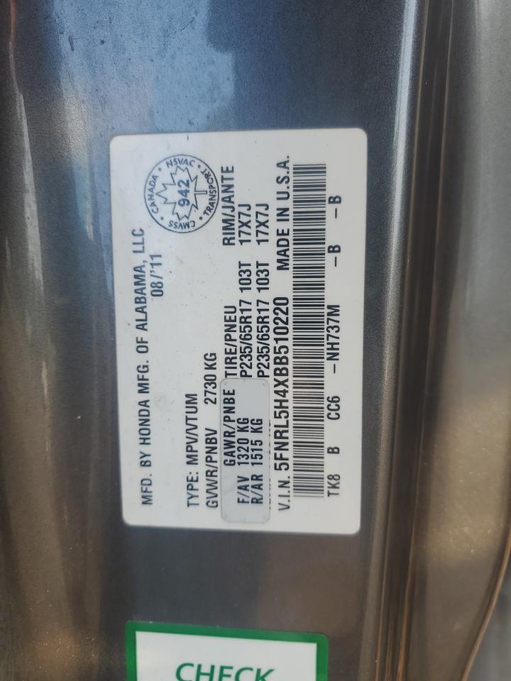 2011 Honda Odyssey Ex VIN: 5FNRL5H4XBB510220 Lot: 67356755