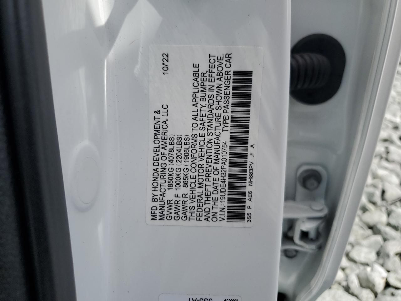 2023 Acura Integra A-Spec VIN: 19UDE4H32PA010754 Lot: 70383315