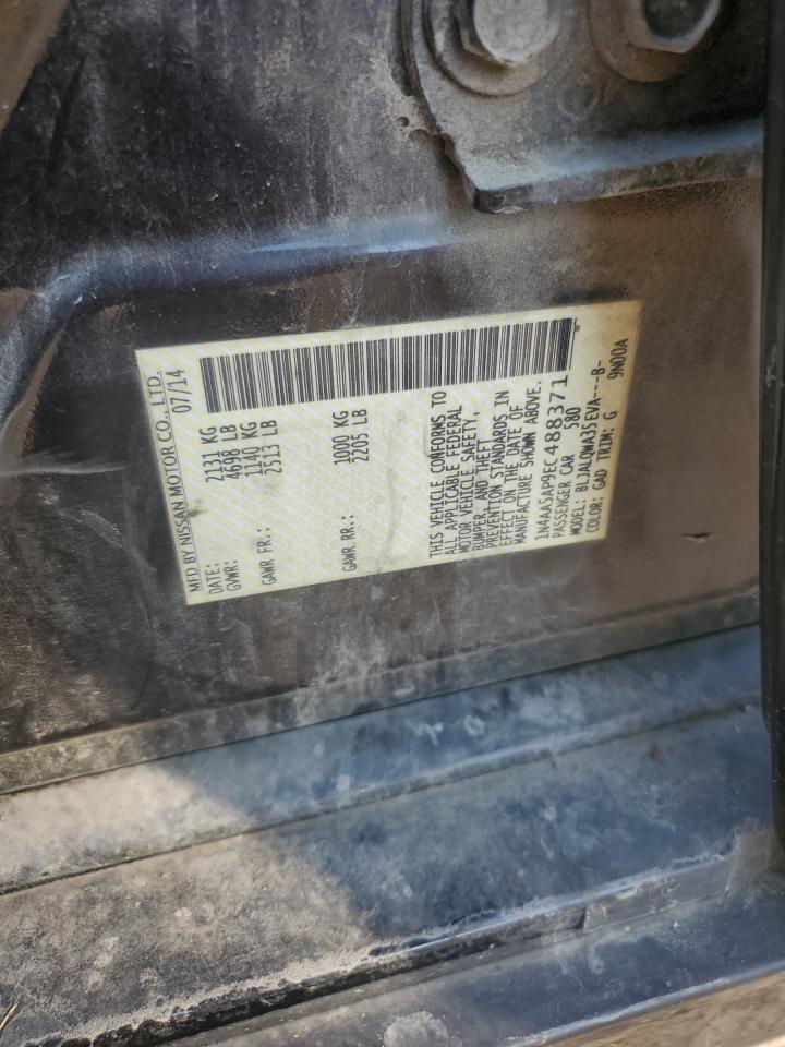 2014 Nissan Maxima S VIN: 1N4AA5AP9EC488371 Lot: 69940585