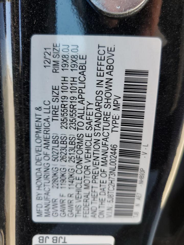 2022 Acura Rdx Advance VIN: 5J8TC2H73NL002446 Lot: 69626455