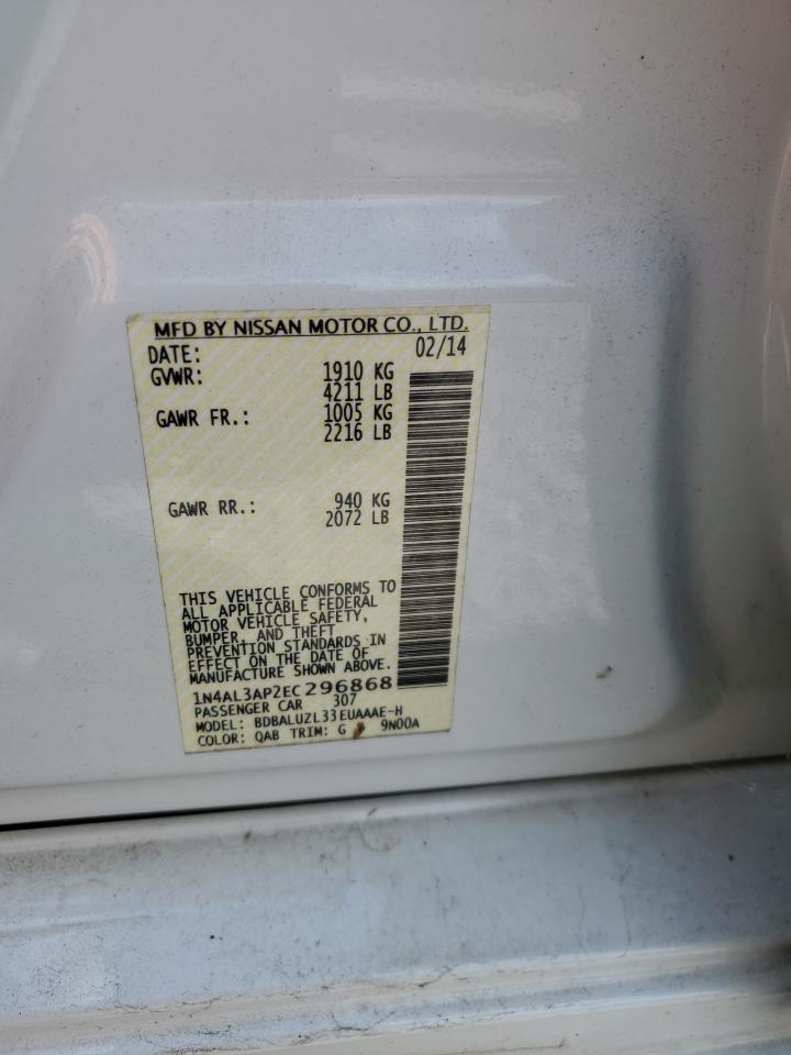 2014 Nissan Altima 2.5 VIN: 1N4AL3AP2EC296868 Lot: 68424285