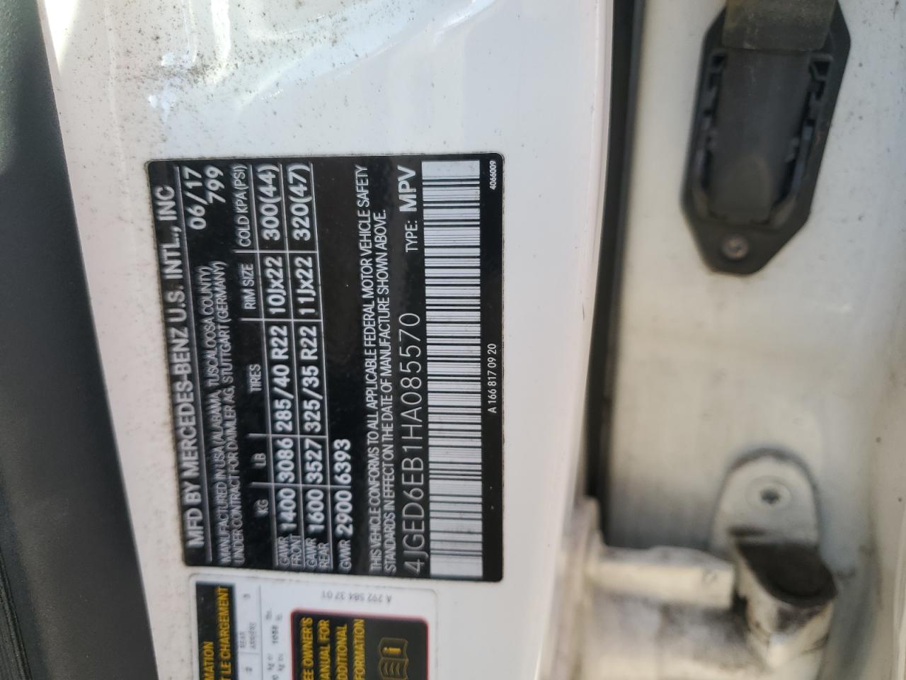 2017 Mercedes-Benz Gle Coupe 43 Amg VIN: 4JGED6EB1HA085570 Lot: 69514335