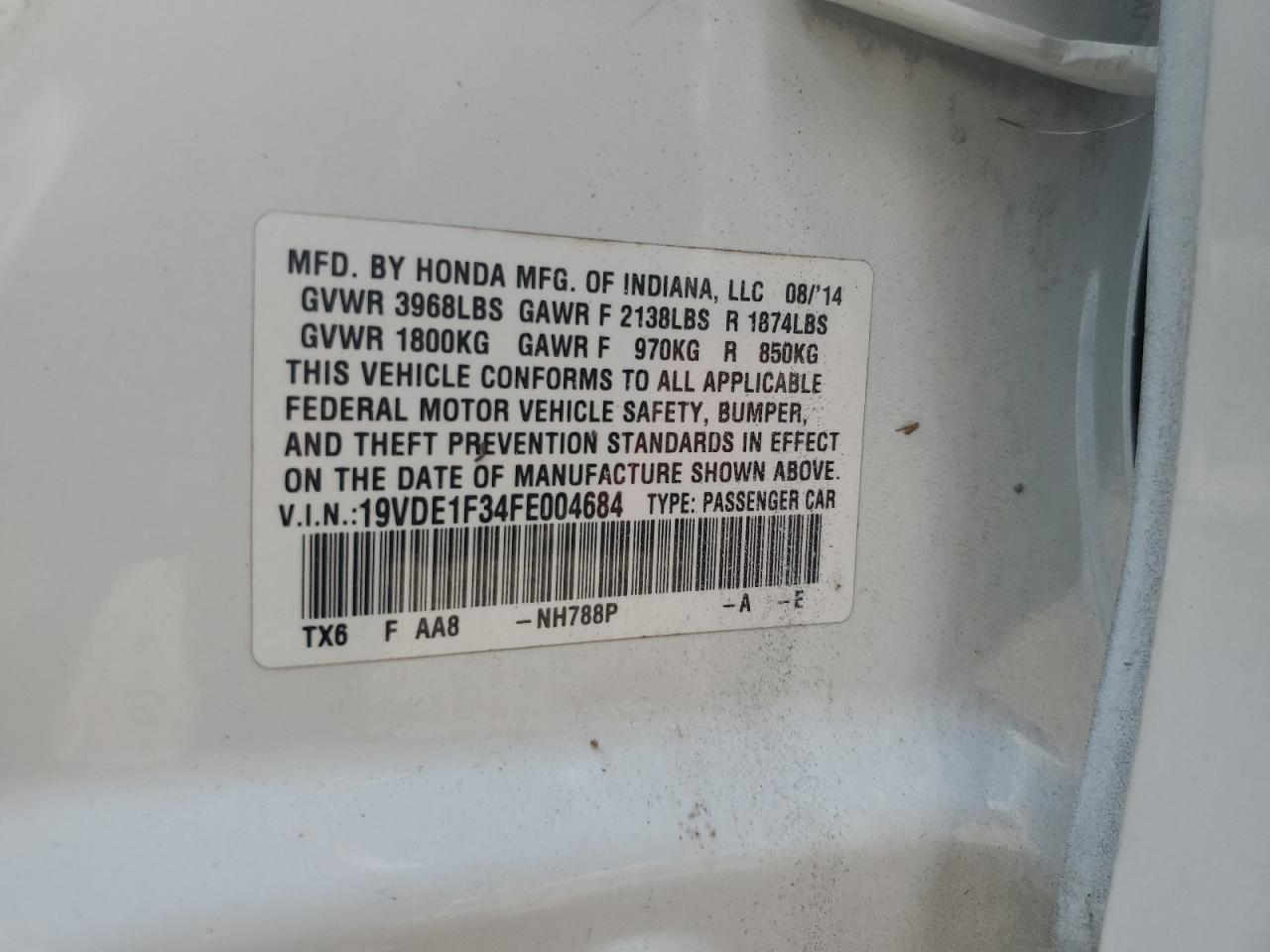 2015 Acura Ilx 20 VIN: 19VDE1F34FE004684 Lot: 67478935