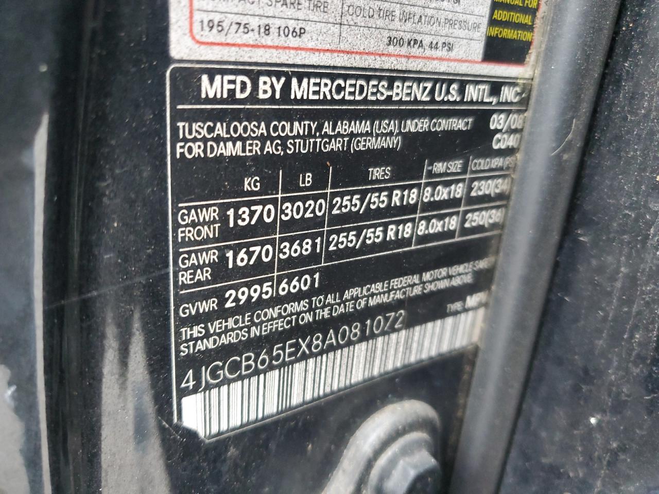 2008 Mercedes-Benz R 350 VIN: 4JGCB65EX8A081072 Lot: 69512695