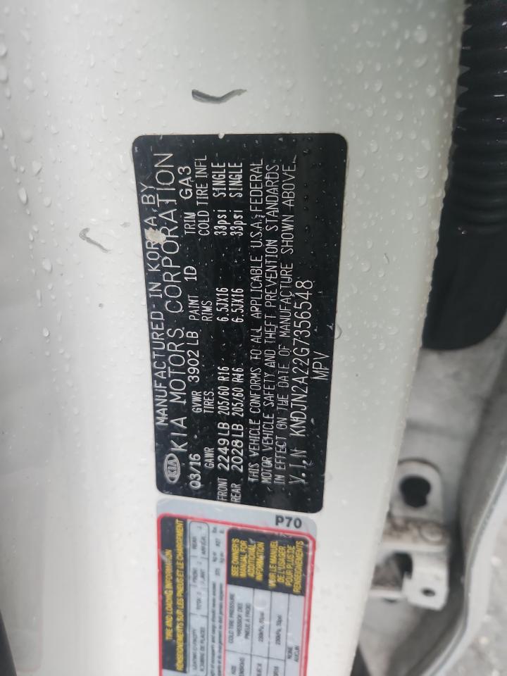 2016 Kia Soul VIN: KNDJN2A22G7356548 Lot: 67454195