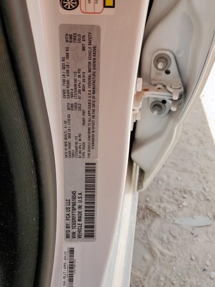 2023 Ram 1500 Big Horn/Lone Star VIN: 1C6SRFFT9PN616545 Lot: 70230195