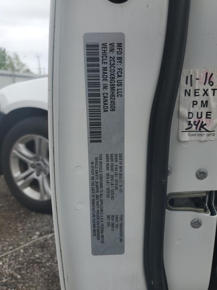 2021 Dodge Charger Sxt VIN: 2C3CDXBG8MH624509 Lot: 69057055