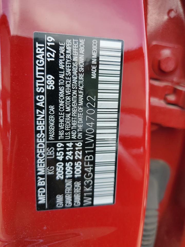 2020 Mercedes-Benz A 220 4Matic VIN: W1K3G4FB1LW047022 Lot: 68629965