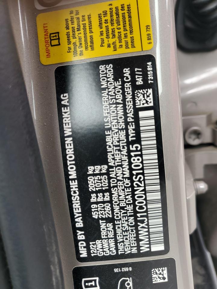 2022 Mini Cooper S Clubman All4 VIN: WMWXJ1C00N2S10815 Lot: 69944365