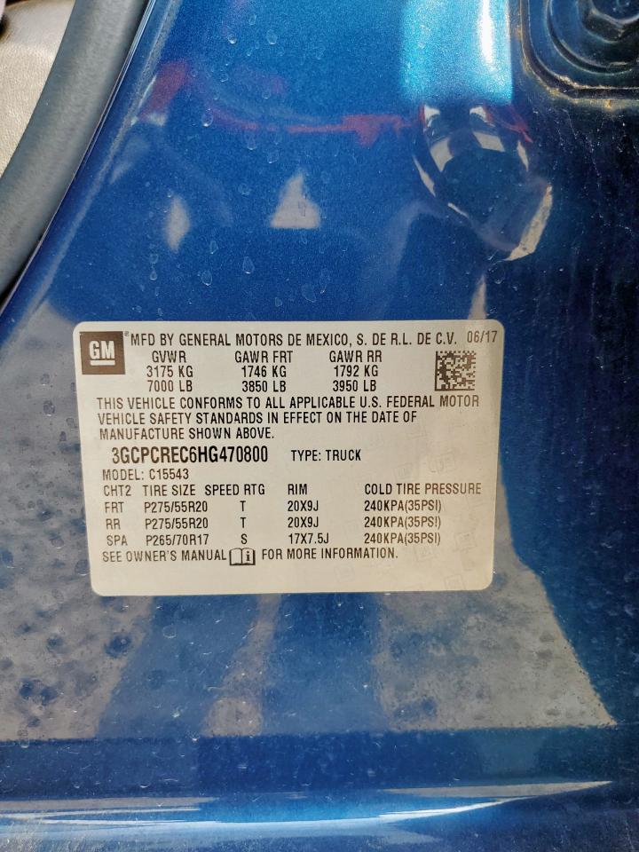 2017 Chevrolet Silverado C1500 Lt VIN: 3GCPCREC6HG470800 Lot: 70551415