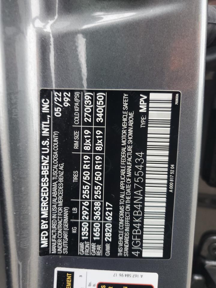 2022 Mercedes-Benz Gle 350 4Matic VIN: 4JGFB4KB4NA755434 Lot: 69655685