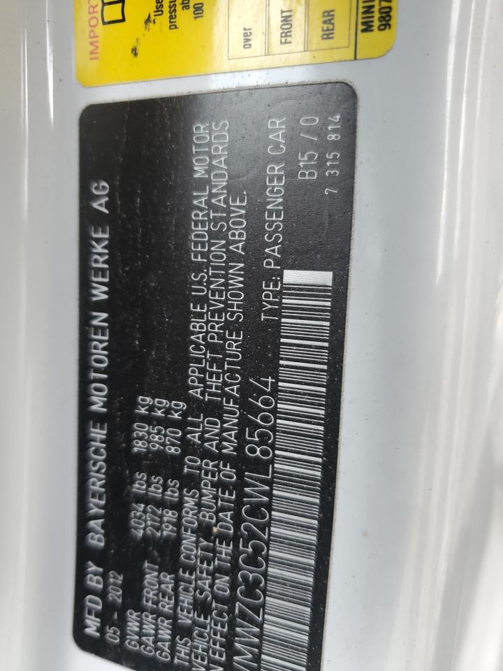 2012 Mini Cooper S Countryman VIN: WMWZC3C52CWL85664 Lot: 70959455