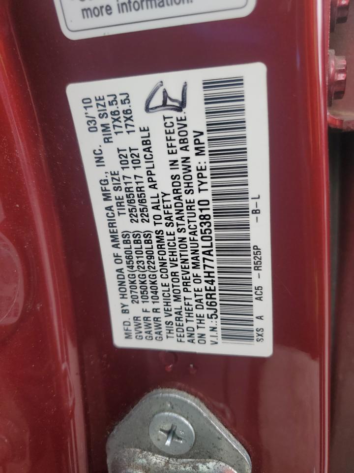 2010 Honda Cr-V Exl VIN: 5J6RE4H77AL053810 Lot: 68713905