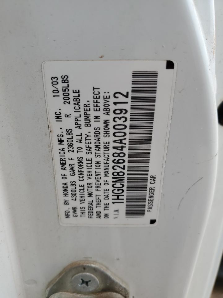 2004 Honda Accord Ex VIN: 1HGCM82684A003912 Lot: 70824405