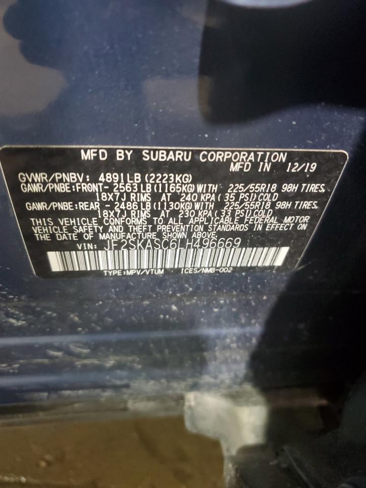 2020 Subaru Forester Limited VIN: JF2SKASC6LH496669 Lot: 69360015
