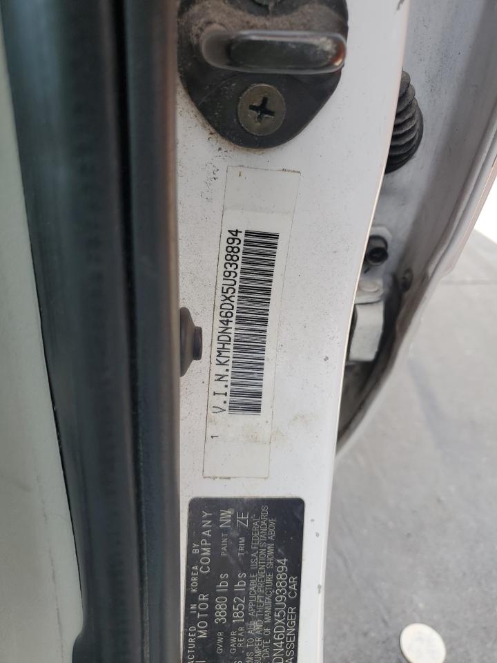 2005 Hyundai Elantra Gls VIN: KMHDN46DX5U938894 Lot: 70988345