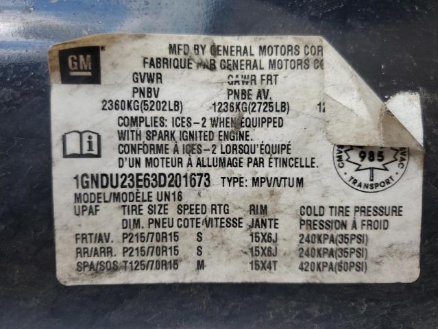 2003 CHEVROLET VENTURE ECONOMY  