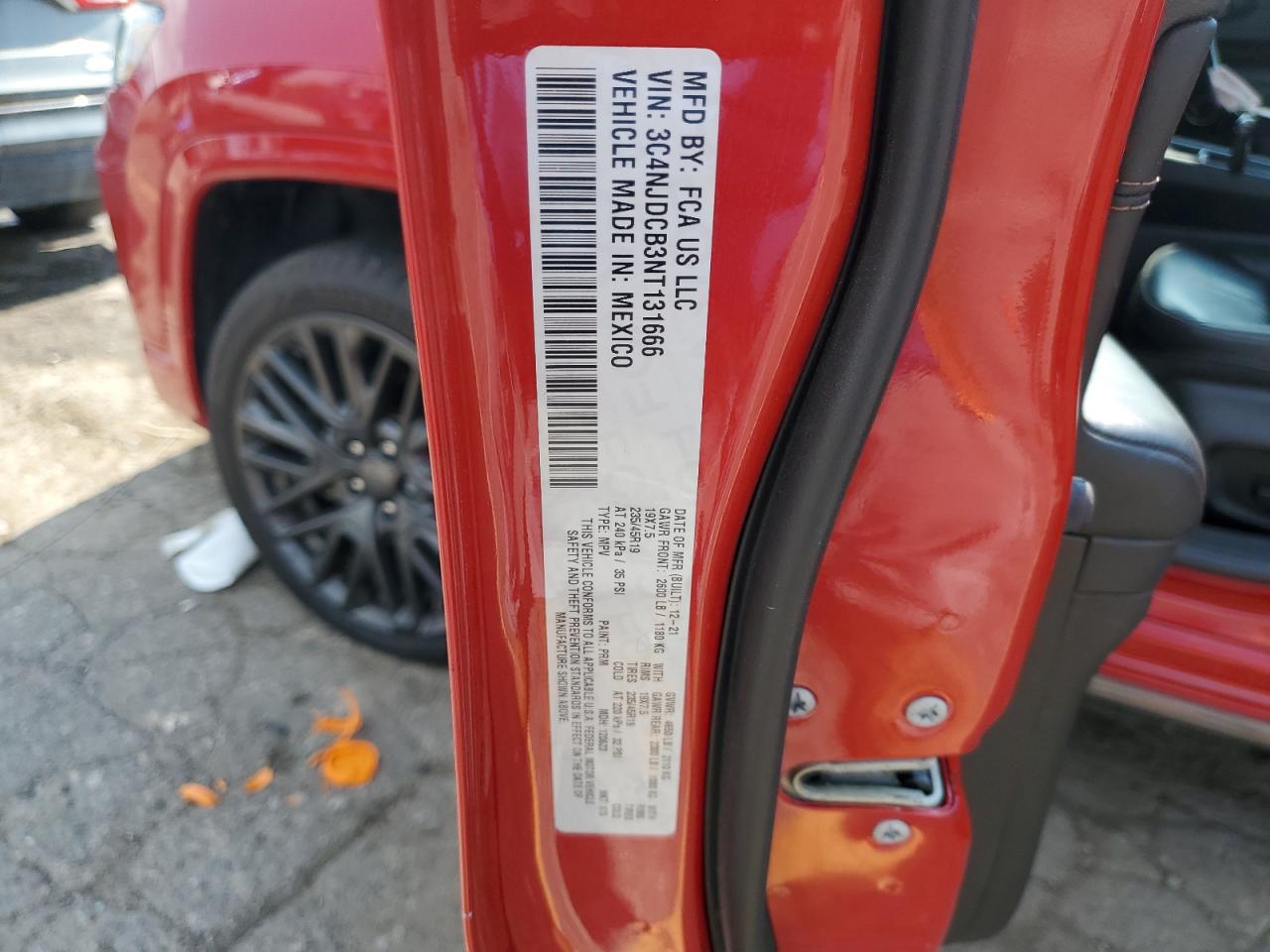 2022 Jeep Compass Limited VIN: 3C4NJDCB3NT131666 Lot: 68948125