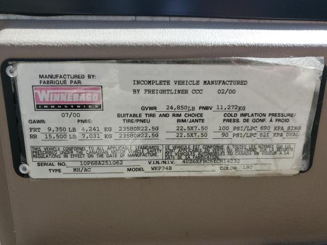 2000 FREIGHTLINER CHASSIS X LINE MOTOR HOME  