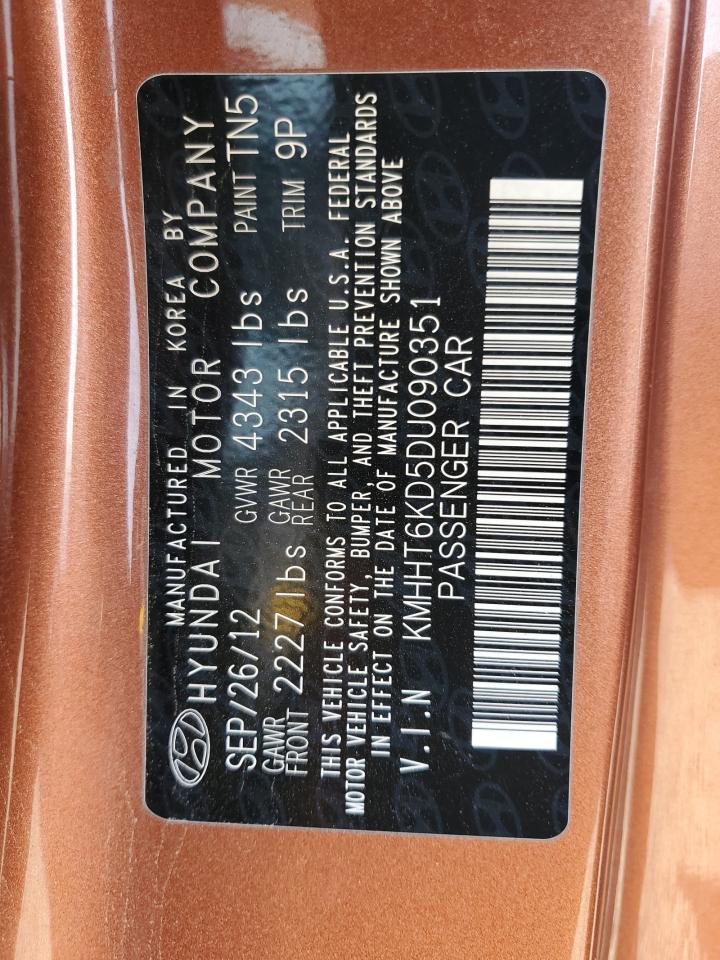 2013 Hyundai Genesis Coupe 2.0T VIN: KMHHT6KD5DU090351 Lot: 68428025