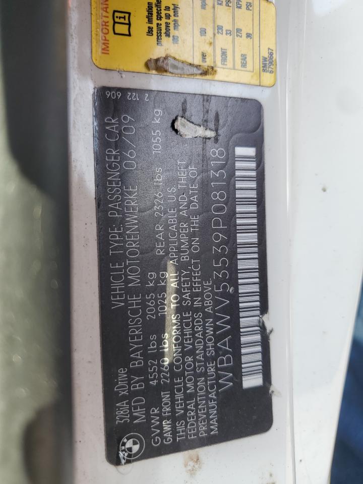 2009 BMW 328 Xi Sulev VIN: WBAWV53539P081318 Lot: 68650685