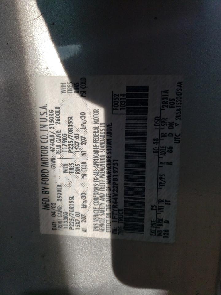 2002 Ford Ranger Super Cab VIN: 1FTYR44V22PB19751 Lot: 70990095