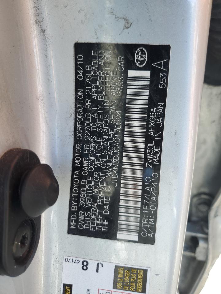 JTDKN3DU0A0170594 2010 Toyota Prius