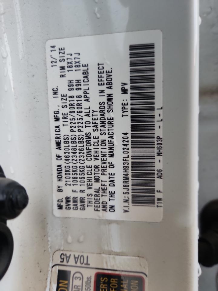 2015 Honda Cr-V Touring VIN: 5J6RM4H93FL024204 Lot: 69434795