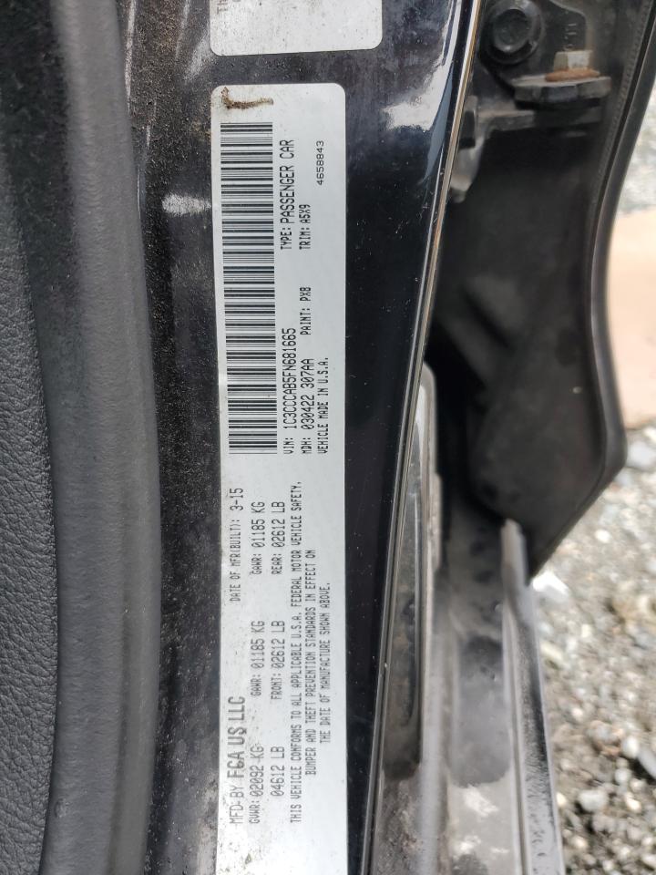 2015 Chrysler 200 Limited VIN: 1C3CCCAB5FN681665 Lot: 66894685