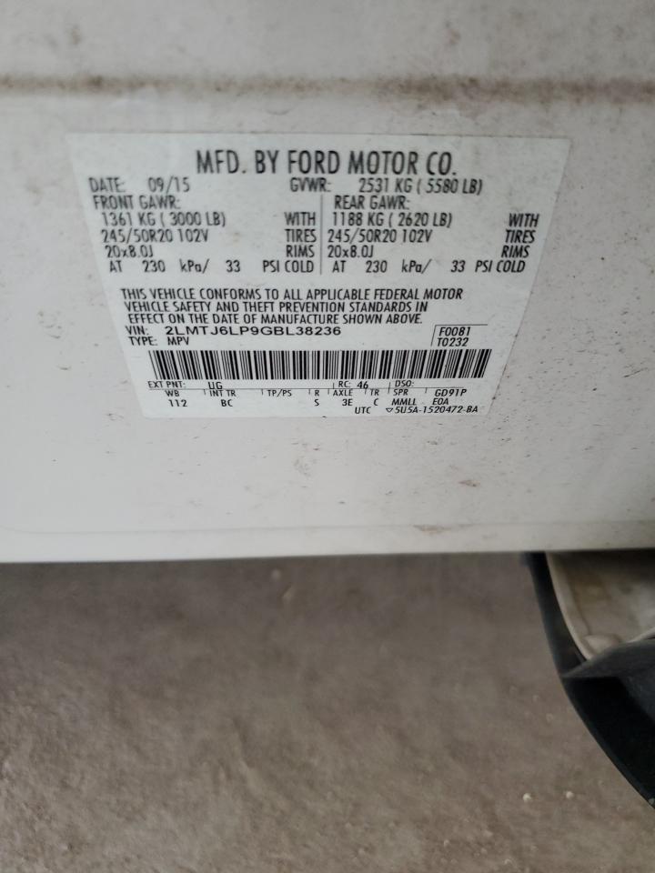 2016 Lincoln Mkx Reserve VIN: 2LMTJ6LP9GBL38236 Lot: 69346045