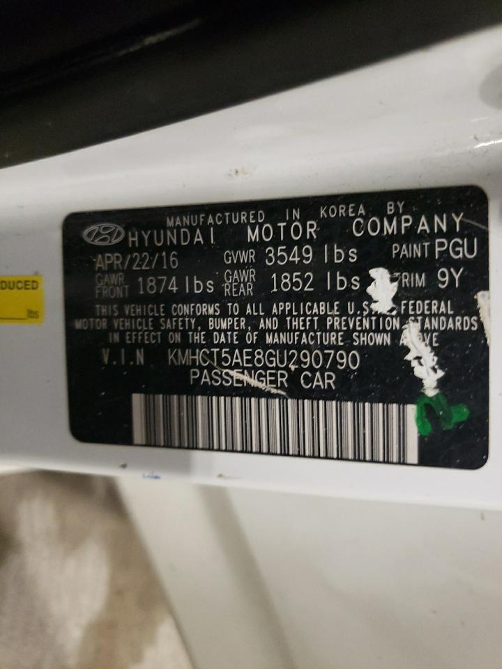 2016 Hyundai Accent Se VIN: KMHCT5AE8GU290790 Lot: 69848635