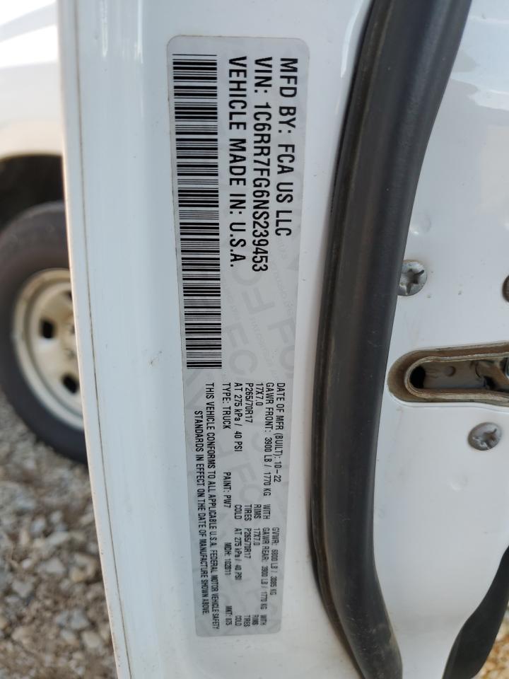 2022 Ram 1500 Classic Tradesman VIN: 1C6RR7FG6NS239453 Lot: 69238495