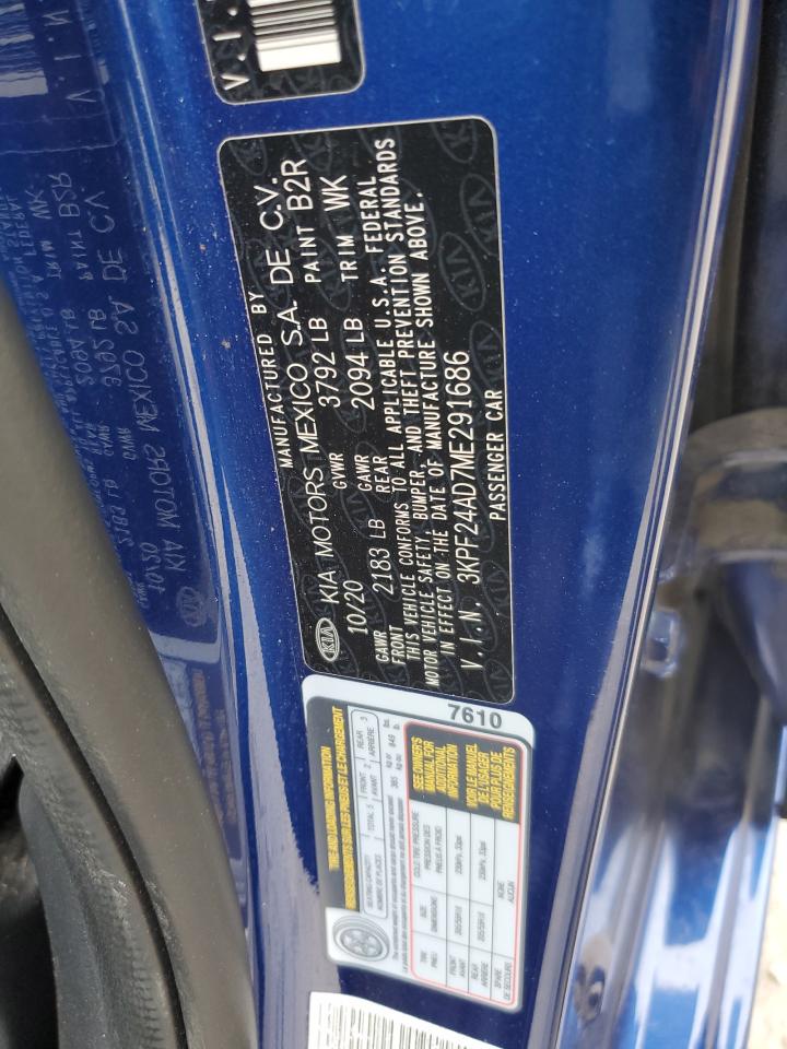 2021 Kia Forte Fe VIN: 3KPF24AD7ME291686 Lot: 67869975