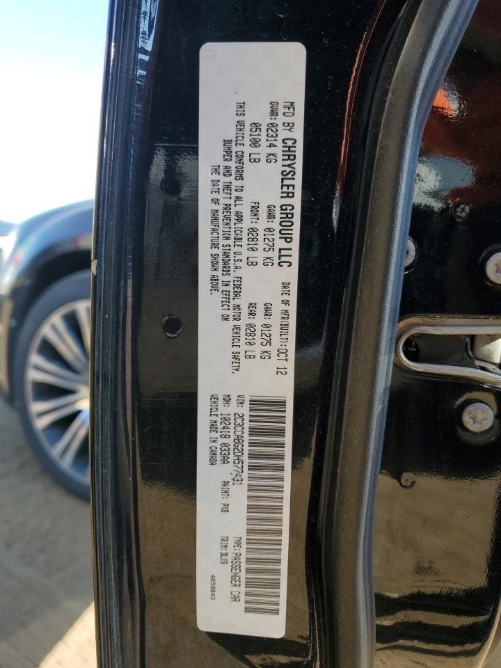 2013 Chrysler 300 S VIN: 2C3CCABG2DH577431 Lot: 68152845